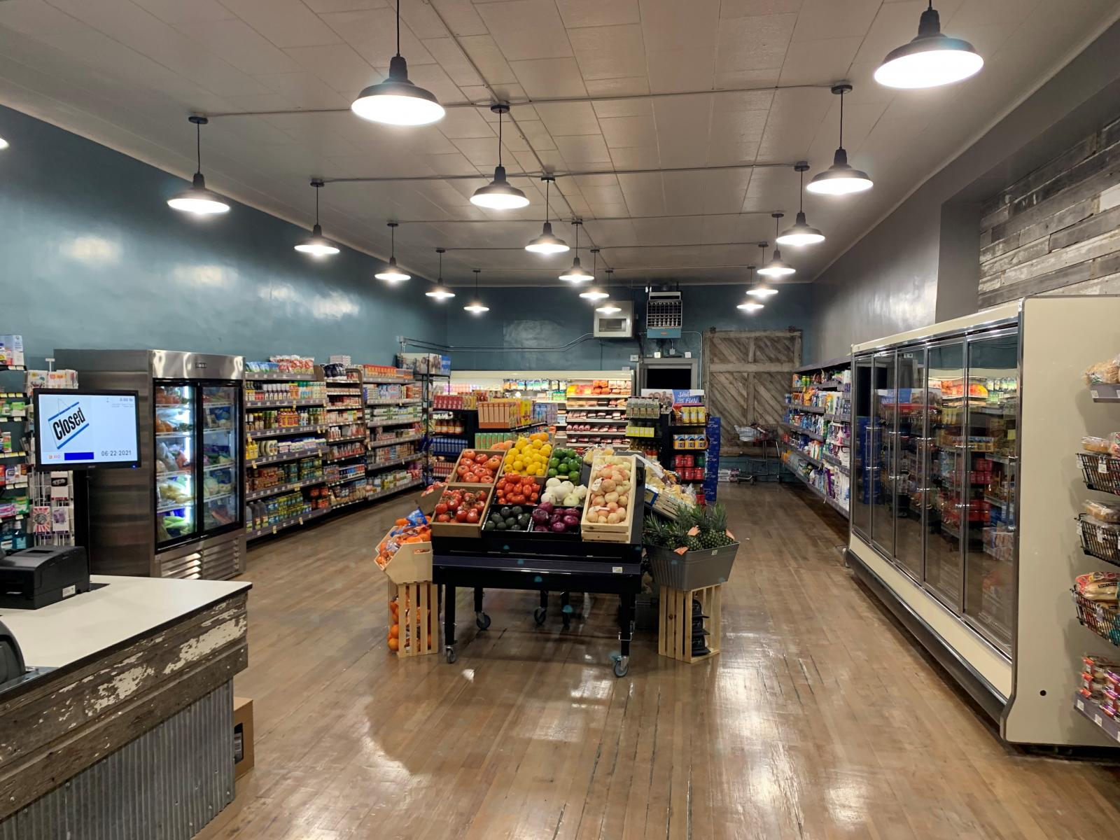 Photo of the interior of a grocery store 