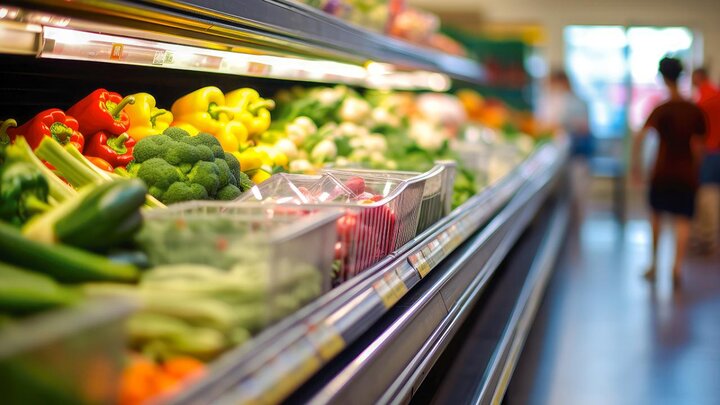 Vegetables in retail store.