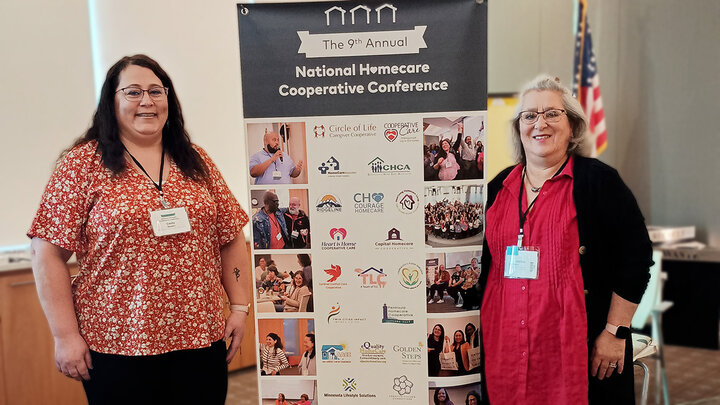 Republican River Valley Home Care Cooperative founding worker-owners Cathy Bowers and Linda Lampe attending the 9th Annual National Home Care Cooperative Conference in Dulles, Virginia (courtesy photo).